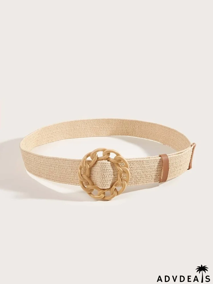 Chain Design Buckle Woven Belt