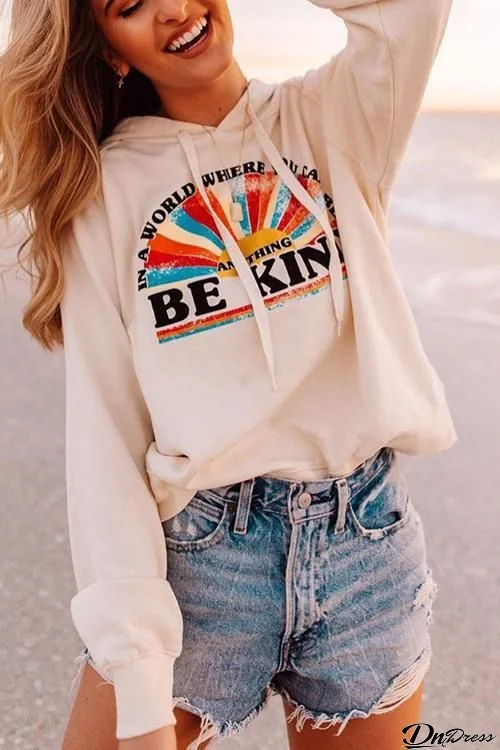 Be Kind Drawstring Hoodie