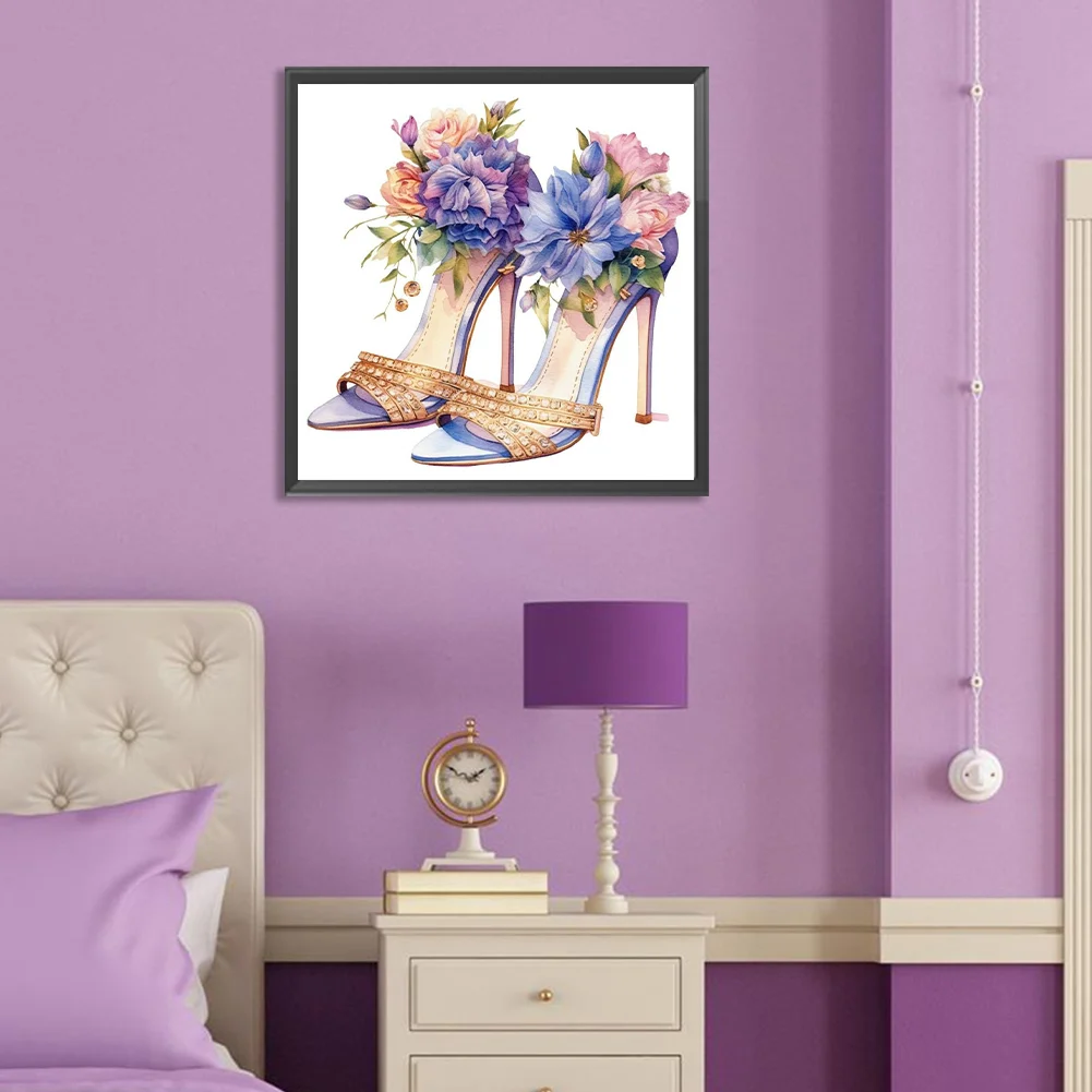Diamond Painting - Full Round Drill - Flower High Heels(Canvas|30*30cm)