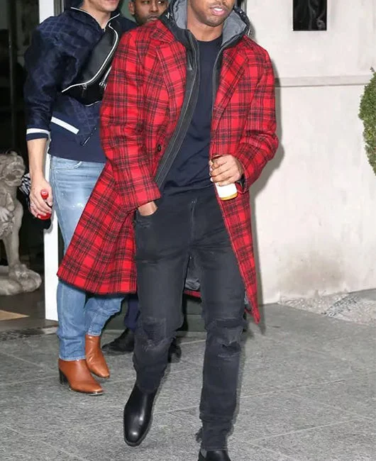 Lapel Collar Plaid Print Warm Coat Okaywear