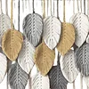 (Finished Product)Bohemian Handmade Leaf Wall Art No Drilling Handmade Craft Macrame Wall Decor Handmade Woven Leaf Tapestry for Apartment Living Room Bedroom Nursery Backdrop