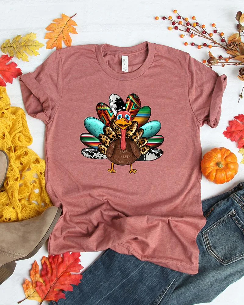 Cute Turkey Fall Thanksgiving T-Shirt 1