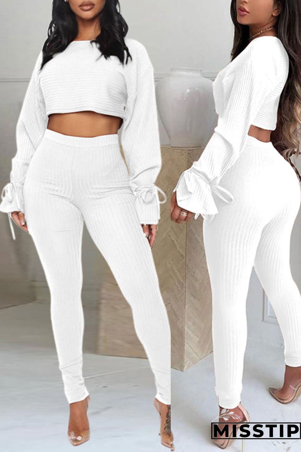 Black Casual Solid Patchwork O Neck Long Sleeve Two Pieces