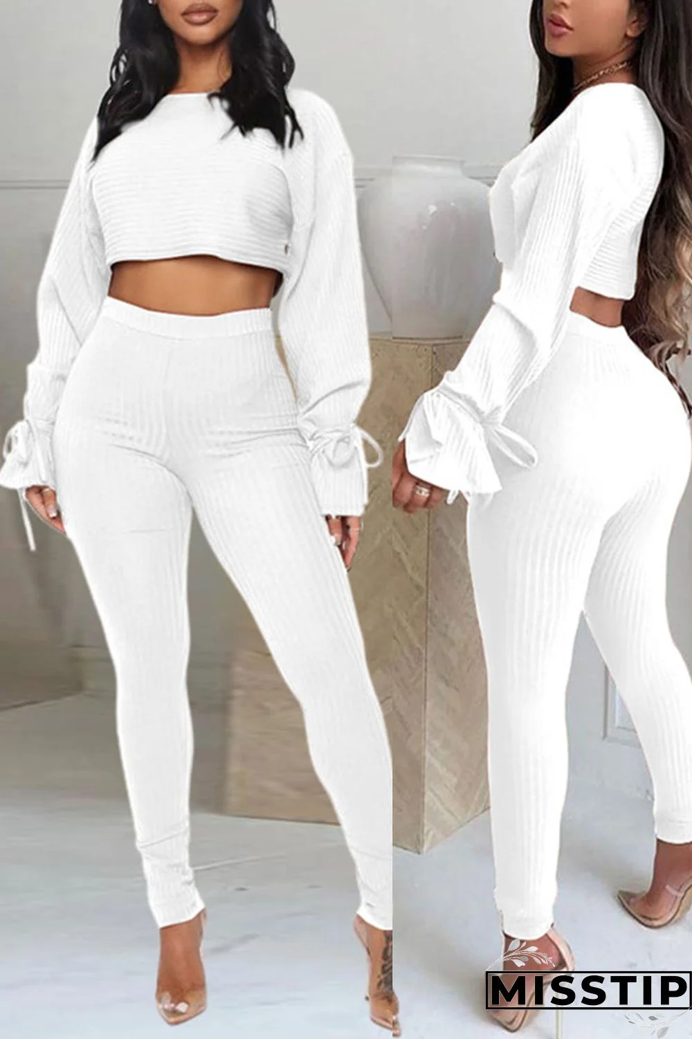 Black Casual Solid Patchwork O Neck Long Sleeve Two Pieces