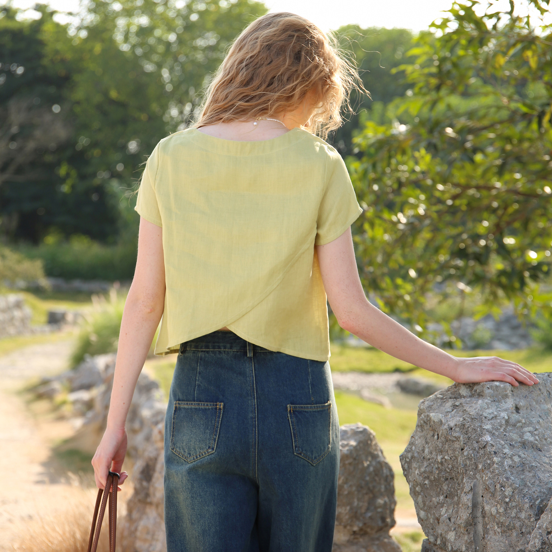Womens Linen Shirts with Back Split REAL SILK LIFE