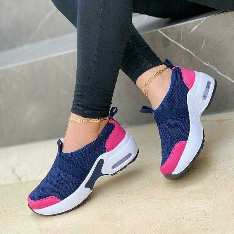Women's Contrasting Color Breathable Casual Sneakers