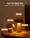 Mushroom Table Lamp Night Light Wooden LED Mushroom Touch Lamp Dimmable Bedside Lamp Eye Protection Atmosphere Lamp 600mAh USB Rechargeable Cute Lamp for Kids Adult Bedroom Living Room (A)