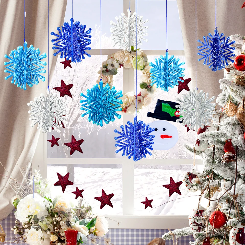 5D DIY PET Special Shaped Snowflake Diamond Art Hanging Decorations for Beginner