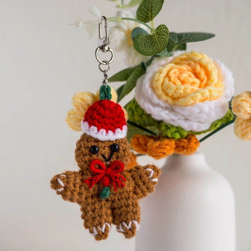 Cute Gingerbread Plush Christmas Bag Pendant Keychain