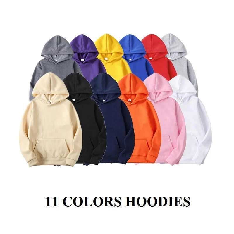 11 Colors Solid Hoodies Men Autumn Casual Hooded Plus Size Women Sweatshirts Fashion Long Sleeve Pocket Winter Couple Hoody Tops