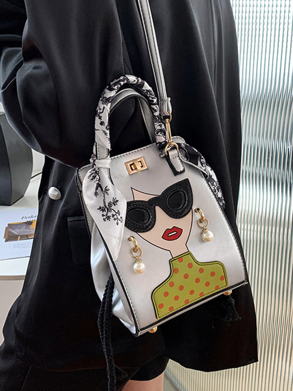 Split-Joint Printed Figure Handbags Crossbody Bags Bags SILVER-One_size