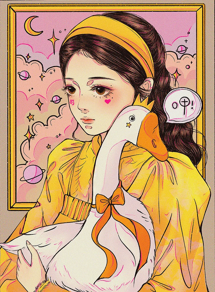 Manga Girl 40*50CM(Canvas) Full Round Drill Diamond Painting gbfke
