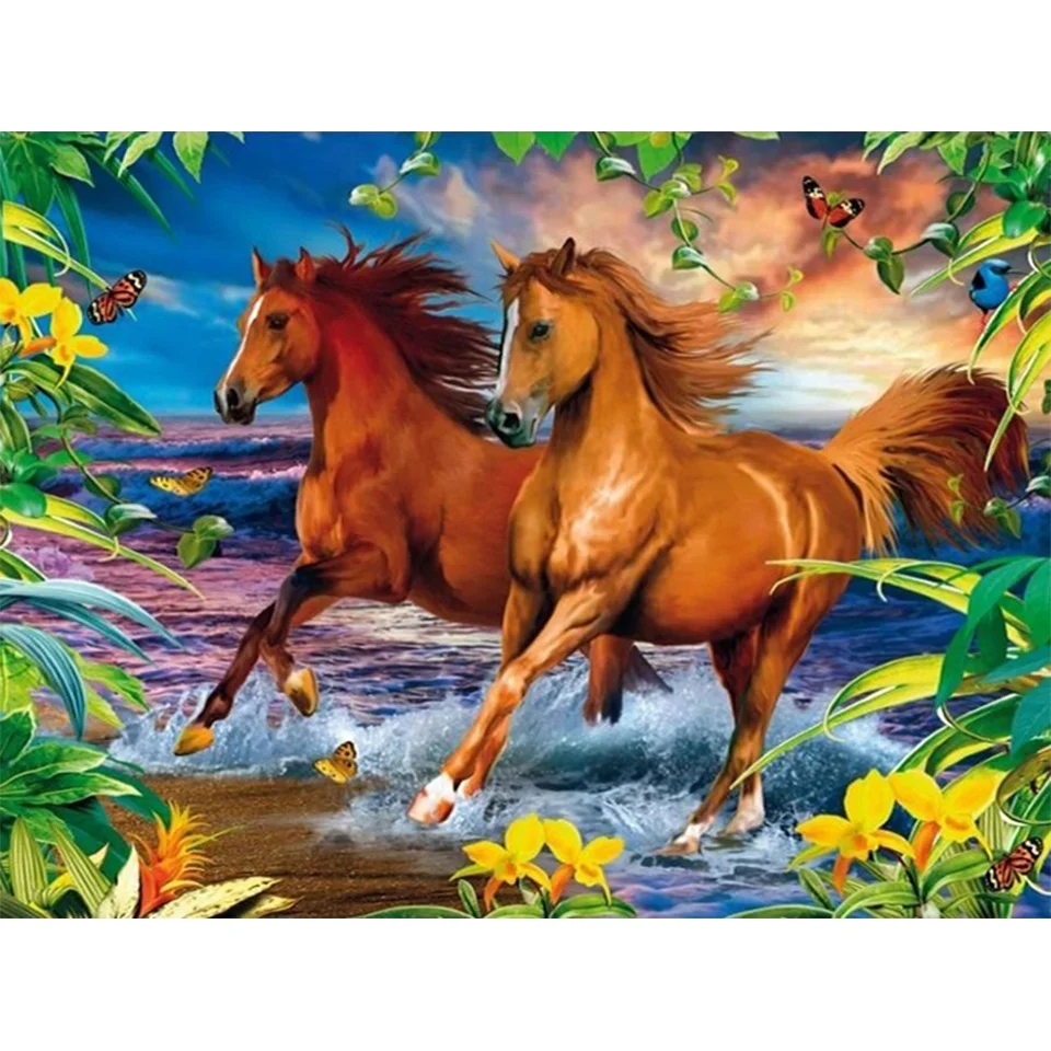 Diamond Painting - Full Round/Square Drill - Horse(30*40 - 50*60cm)