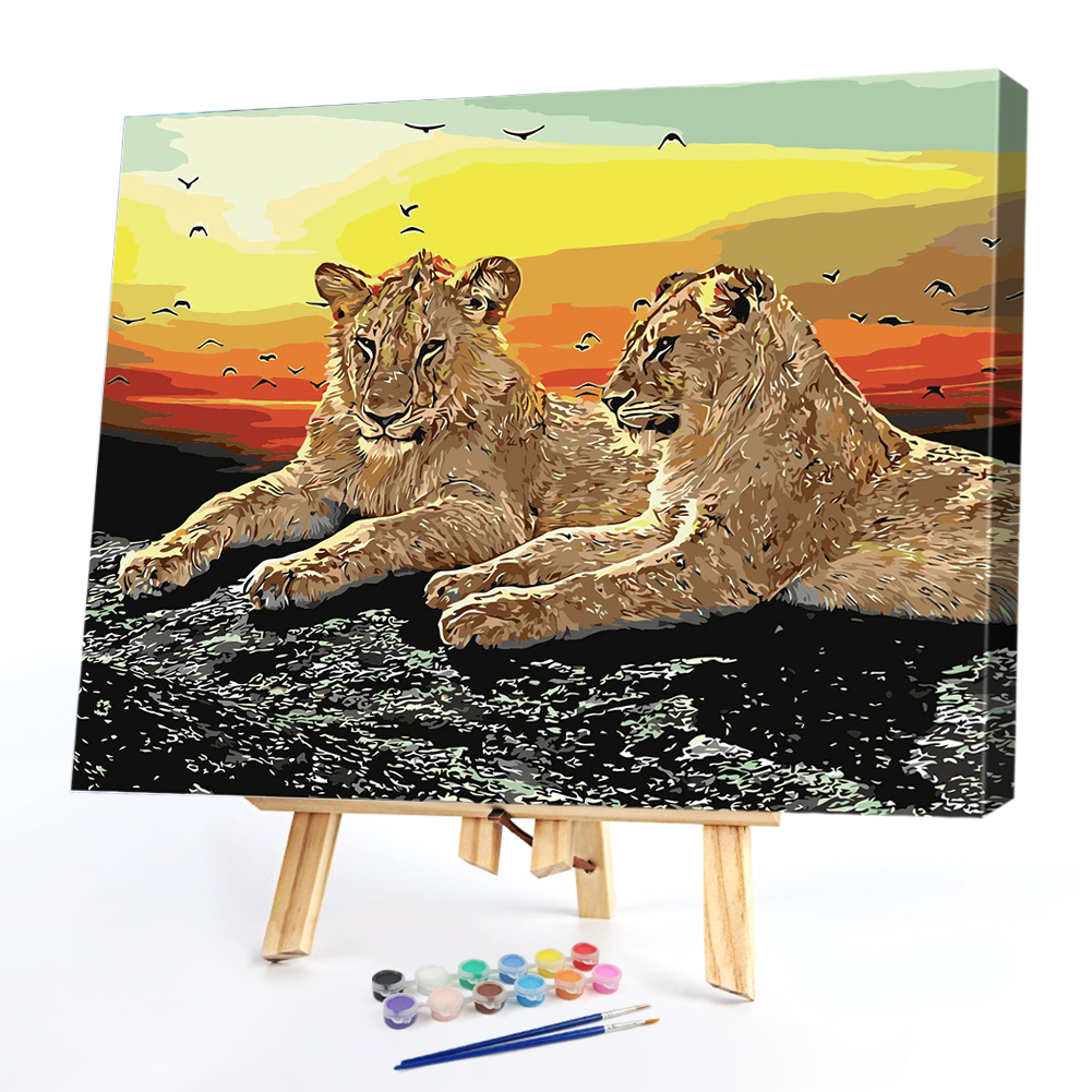

40*50CM Paint By Numbers-Two Tigers, 501 Original