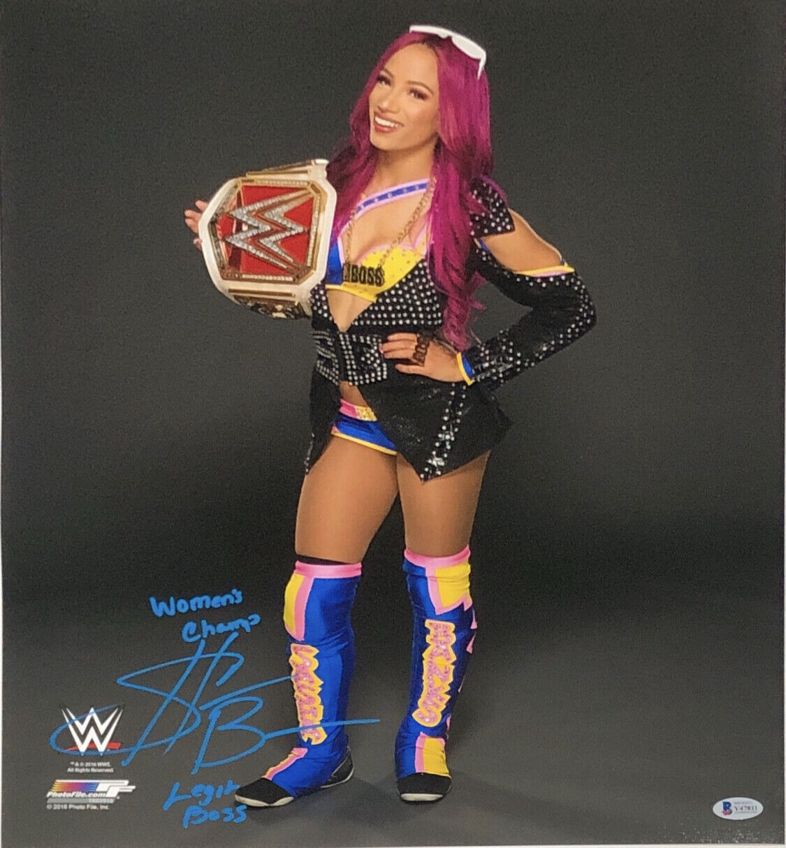 WWE SASHA BANKS HAND SIGNED AUTOGRAPHED 16X20 Photo Poster painting WITH PROOF AND BECKETT COA 1