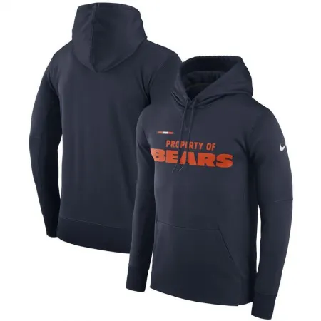 Men's Chicago Bears  Navy Sideline Property Of Performance Pullover Hoodie