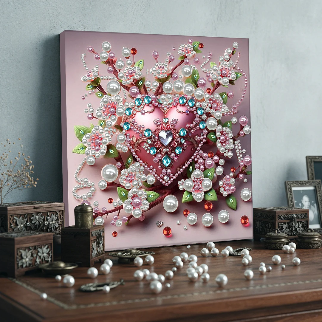 Love - DIY Pearl Diamond Art Kit With Frame 30*30cm