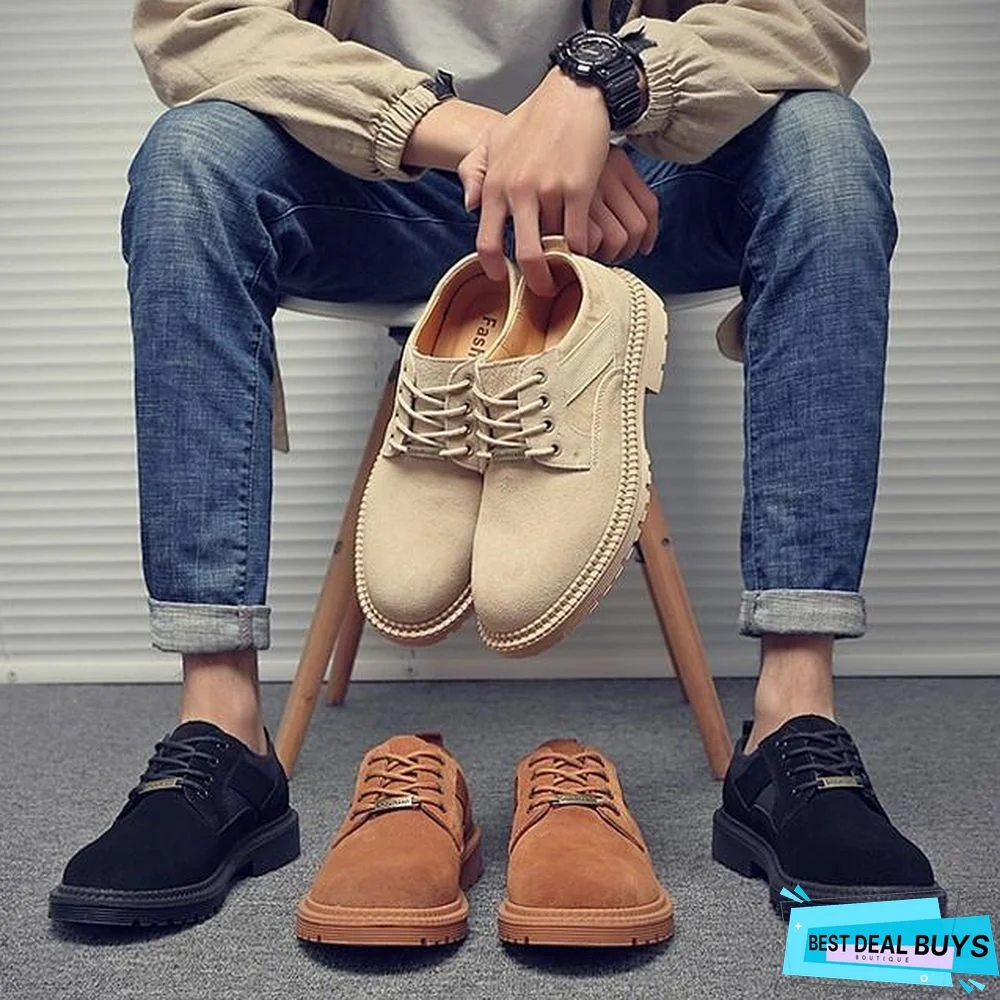 Men's Summer Outdoor Sneakers Cowhide Non-Slipping Black / Yellow / Khaki