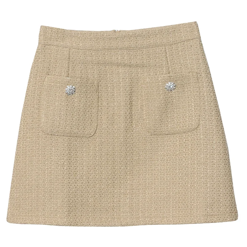 Nigikala Nigikala Goods Small Fragrant Wind Coarse Flowers A Short Skirt Women High Waist Thin Skinny Bag Hip Half-Body Skirt 8996