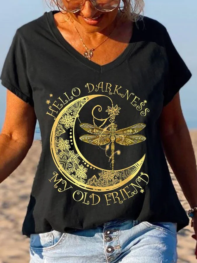 Hello darkness My old friend Ladies Graphic Tees socialshop