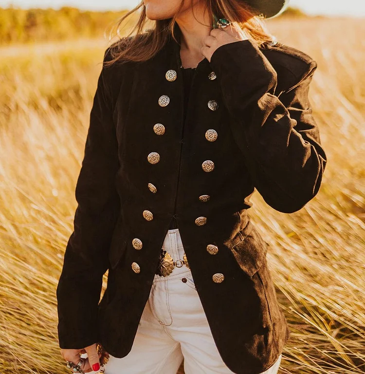 Women's vintage button-up blazer