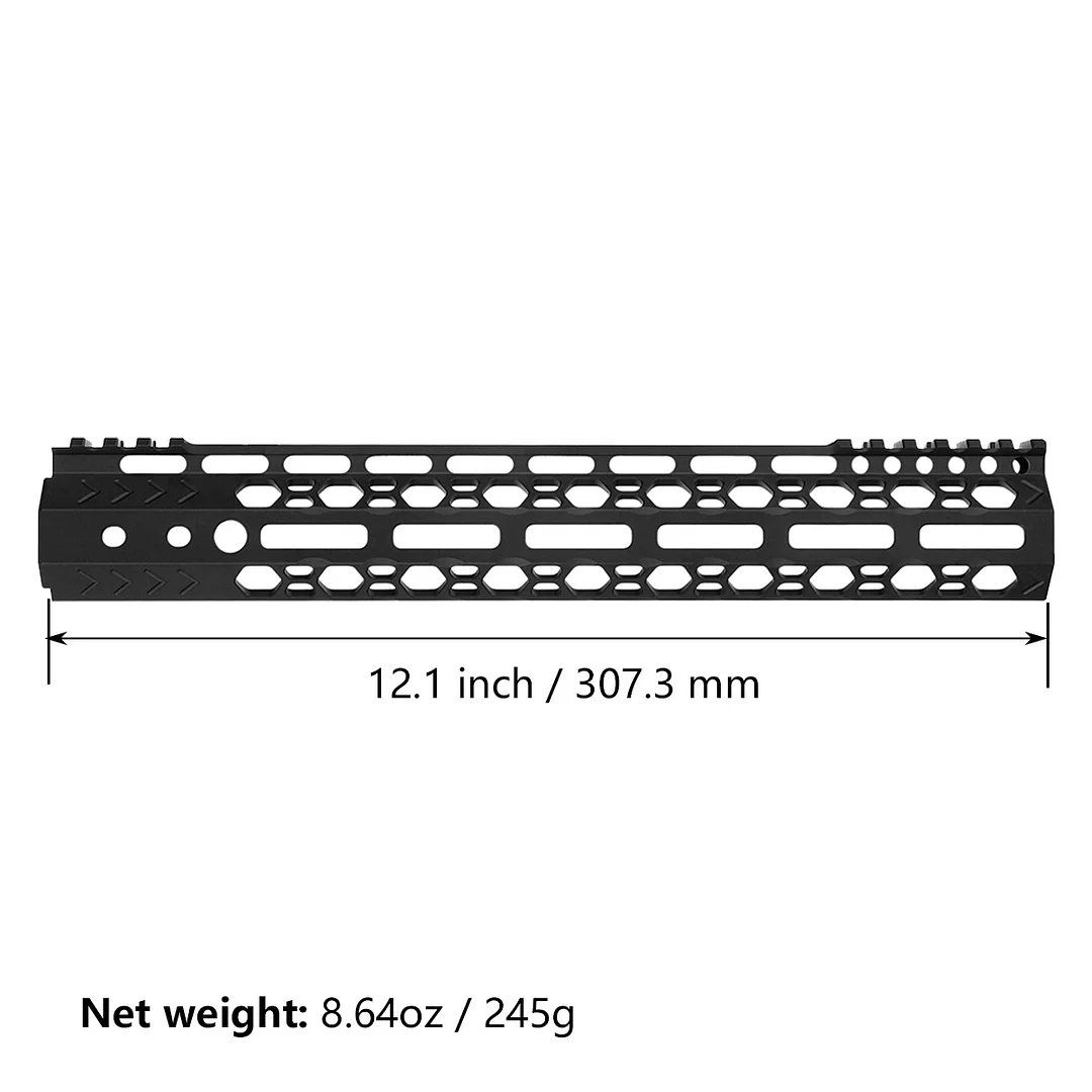 ohhunt® AR-15 Ultra Light Hex Free Float M-lok Handguard with Steel Barrel Nut
