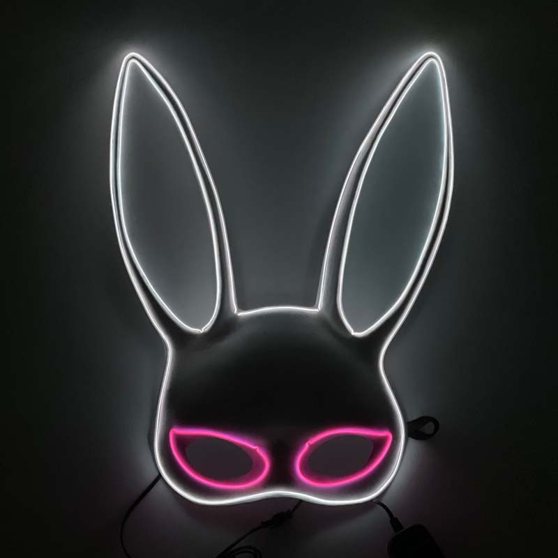 Led Light Up Half Face Bunny Party Mask