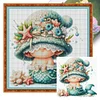Mermaid Dwarf-14CT Stamped Cross Stitch Egyptian Cotton 60*60cm/23.62*23.62in(Big Size)