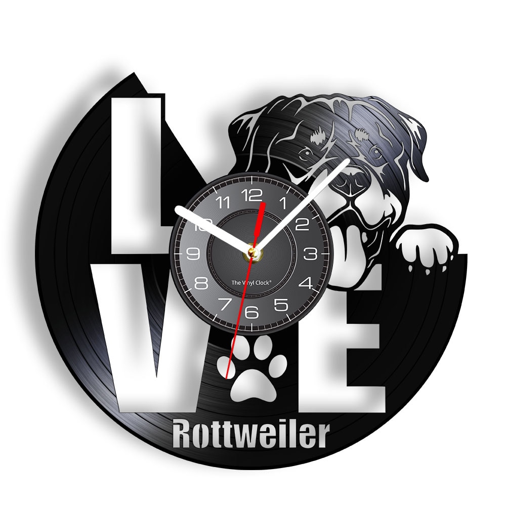 

Love Rottweiler LPlo - Vinyl Record Wall Clock - Without LED, 501 Original