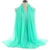 Plain Color Soft Chiffon Long Gauze Shawl Women Hijab