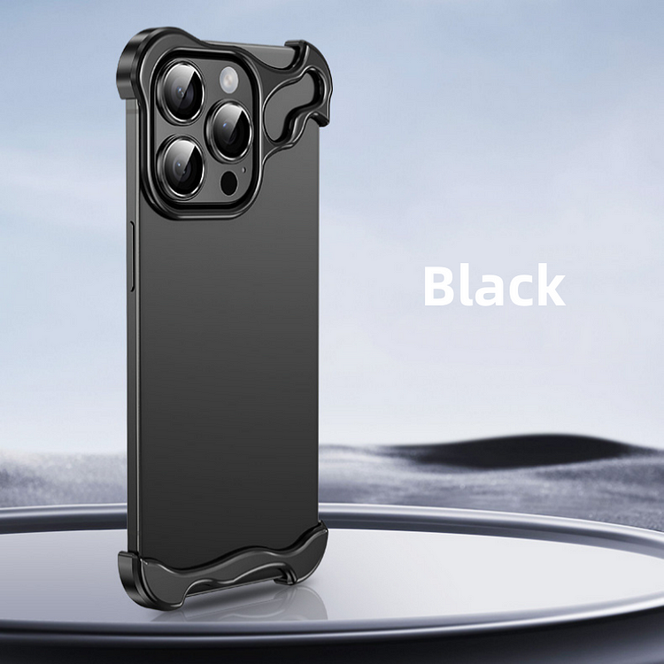 Luxury Alien Titanium Alloy Lens Film Protection Phone Case For iPhone