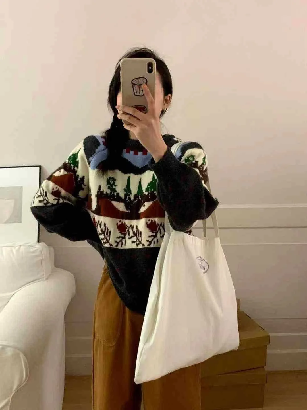 Chicfifth Sweater Women Winter Long Sleeve High Quality Autumn Vintage Top Knitted Cardigan