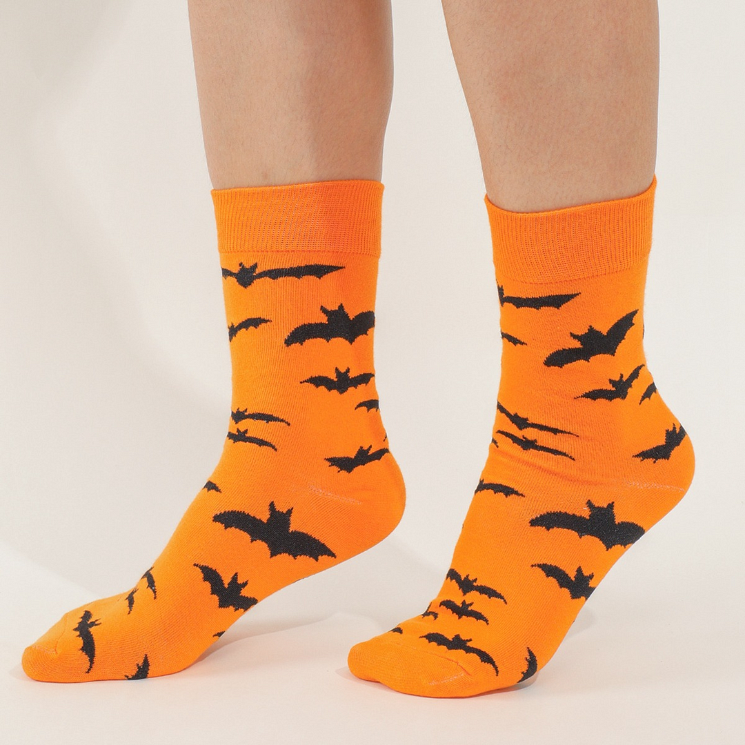 Halloween bat pattern socks