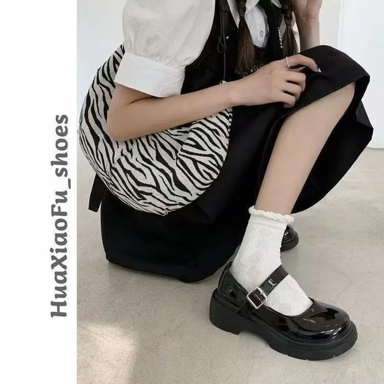 Breakj Breakj Jane Small Leather Shoes Retro Thick Soles Of High-Lefford Shoes 2025 New Casual Fashion Match Niche Women's Shoes
