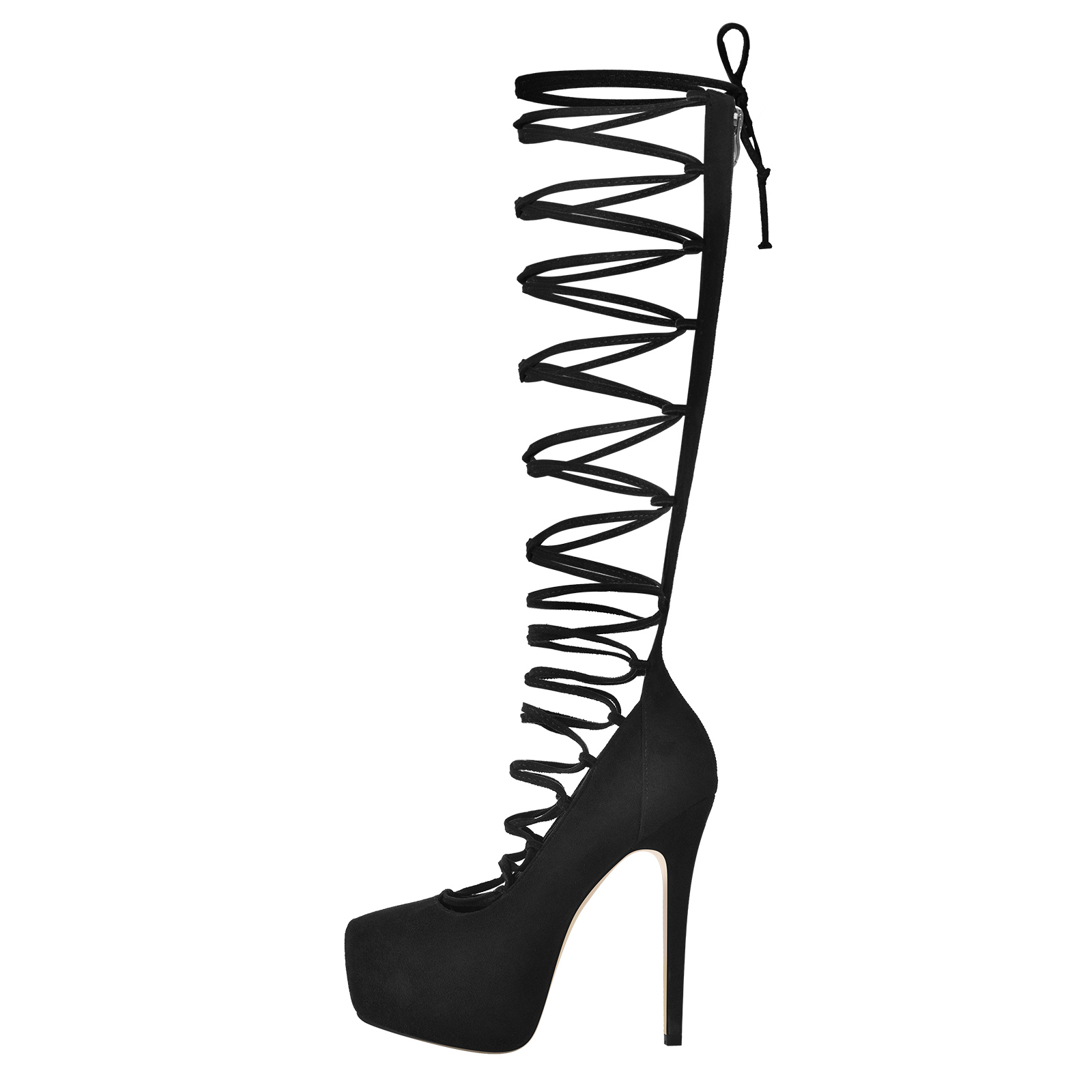 Lace Up Strap Knee High Platform Pumps
