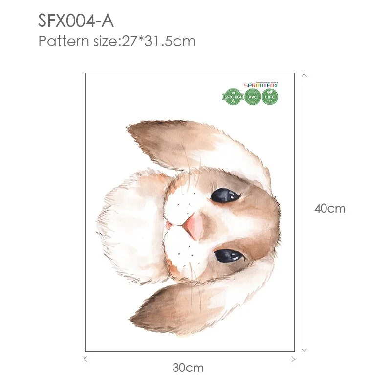 30*40cm Wall Stickers Home Decor Living Room Two Cute Rabbits Removable Home Living Room Decoration Mural Bunny Stickers