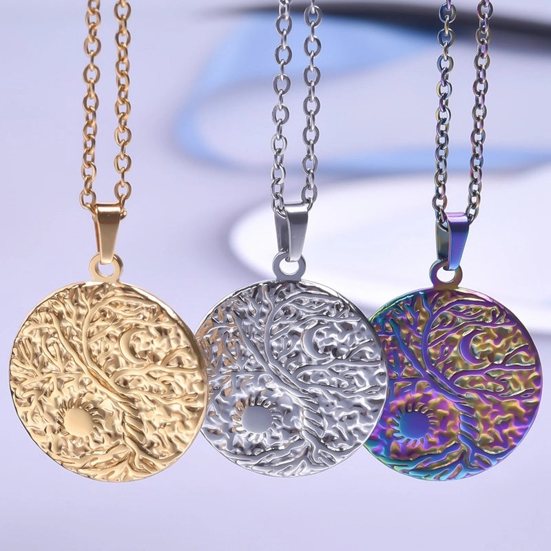 3 Pieces 304 Stainless Steel Round Pendant