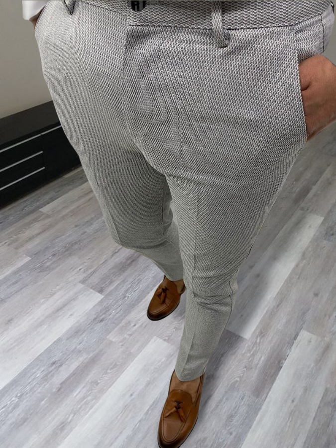 Men's Elegant Trousers Light Gray