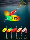 5pcs Metal Spoon Spinner Fishing Lure with Tackle Box Fishing Wobblers Hard Bait