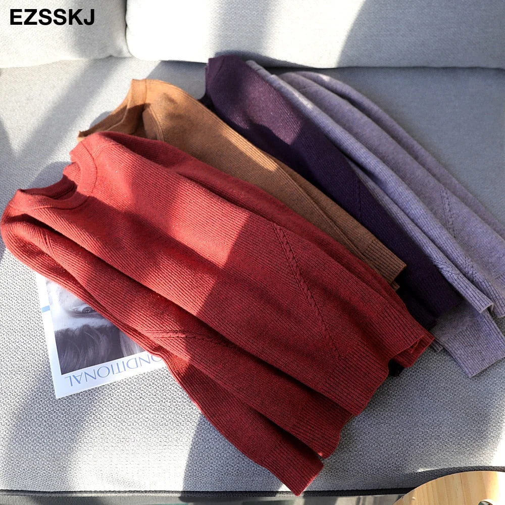 casual Autumn autumn winter thick loose sweater Pullovers Women female oversize O-neck sweater knit Jumpers top