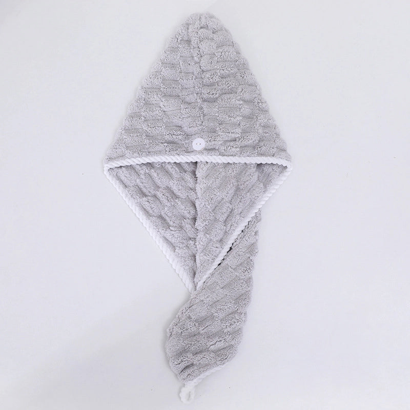Cloud Lattice Towel Bath Towel Hair Drying Hat Shower Cap Women’s Household Water Absorbent Quick-drying Hair-free Thickened Wearable Bath