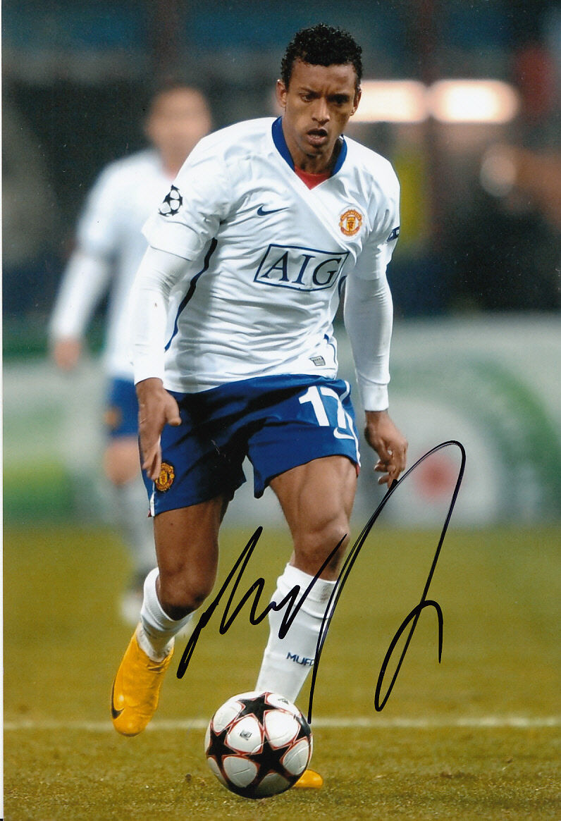 Manchester United Hand Signed Nani Photo Poster painting 12x8 1.