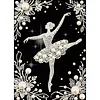 Ballet Girl Premium 5D Diamond Painting Kit Black & White Pearls painting Sparkling Special Shaped Diamond painting