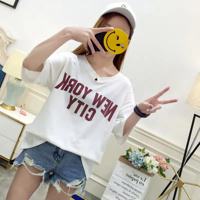 Brownm Brownm Top Female 2024 Summer Korean Version Loose Ins Hong Kong Wind White Short-Sleeved Big T-Shirt Web Celebrity Half Sleeve Student