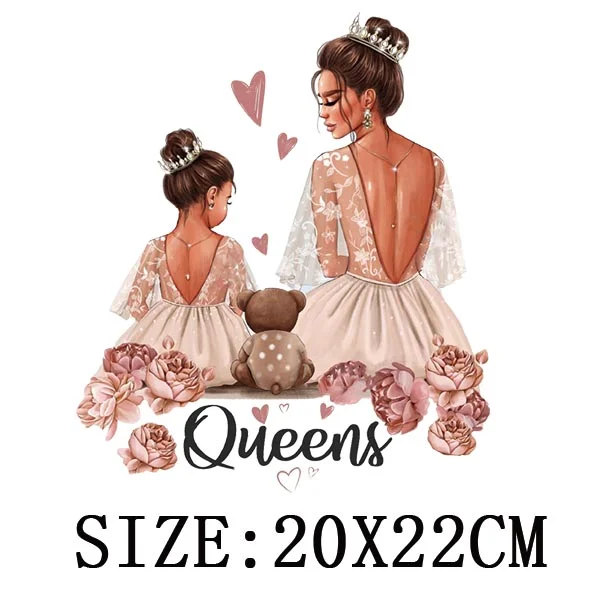 Mom&Children Thermal Stickers On T-shirt DIY Washable Patch On Clothes Lovely Design Iron On Transfer For Hoodies Hat Decoration