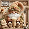 Diamond Painting-DIY Full Round Drill Coffee Drinking Gnome(40*40 CM)
