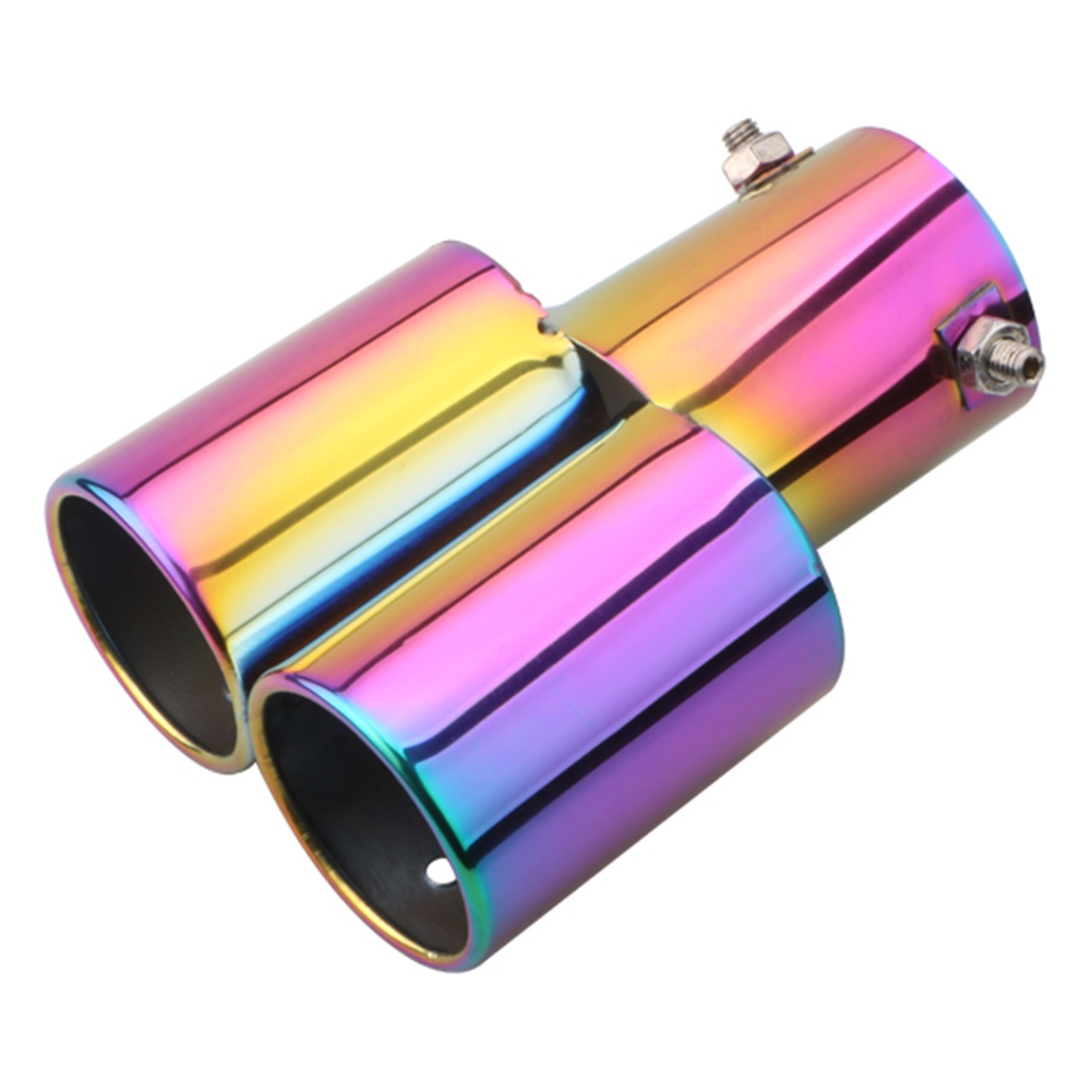 

Car Styling Straight Cut Stainless Steel Dual Muffler Exhaust Tail Pipe Tip, 501 Original
