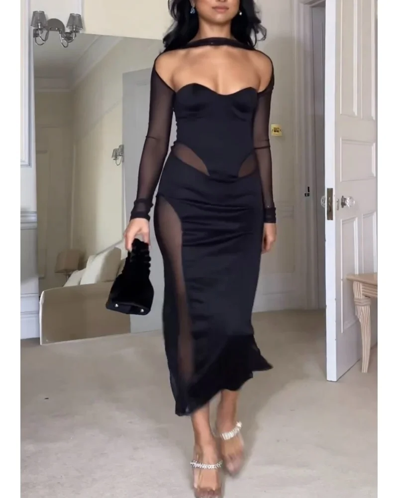 Summer Sexy Black Long Dress