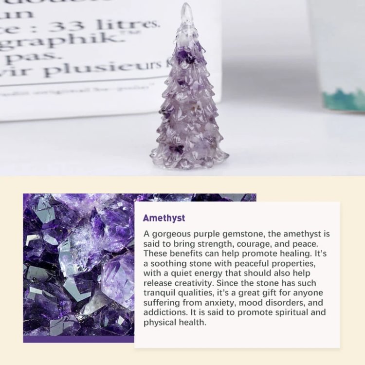 Christmas Tree Natural Crystal Stone Decoration