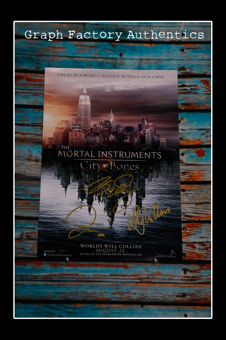 **Mortal Instruments *BOWER-COLLINS-ZEGERS* Signed 12x18 Photo Poster painting PROOF AD3 COA**